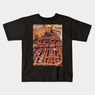 Chaouware Tanneries, Fez Kids T-Shirt